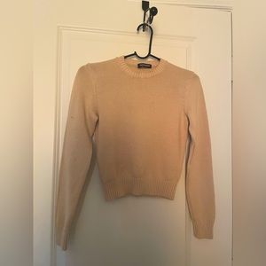 American apparel cropped sweater tan